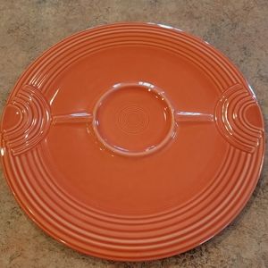 Fiesta Post 86 Hostess Tray ~ Chip & Dip Tray ~ Persimmon ~ Fiestaware ~ Retired